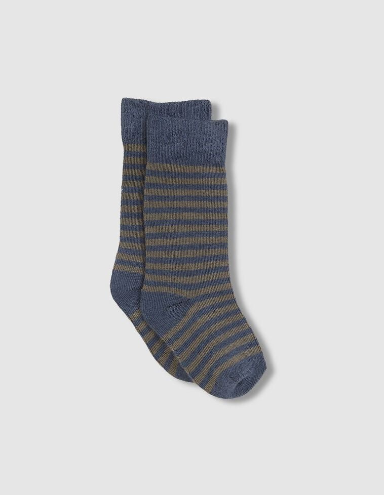 Gestreifte Socken, in Petrolgrün
