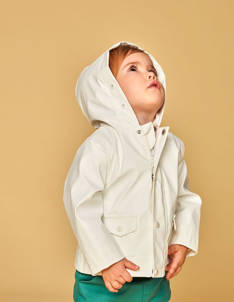 Impermeabile color bianco sporco