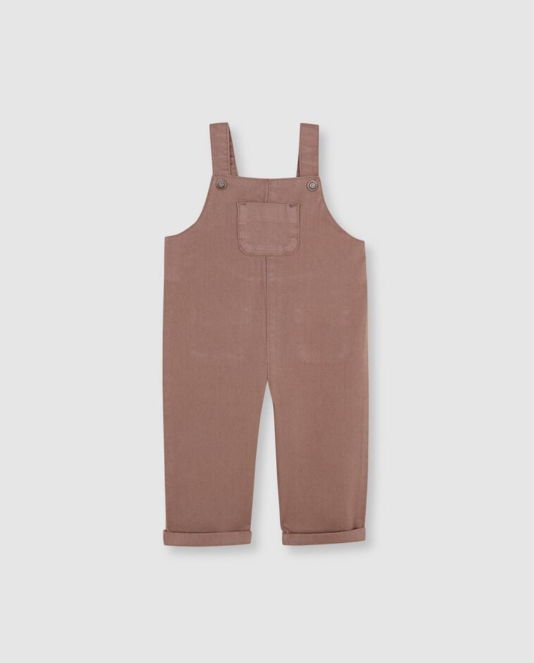 Salopette marrone in twill 