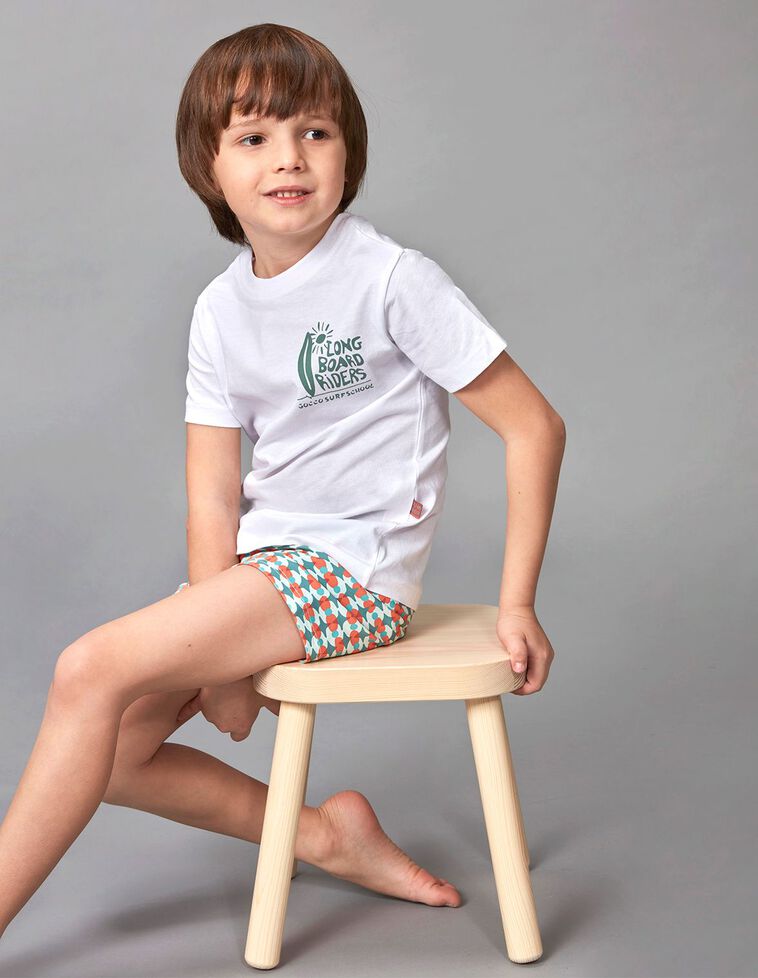 Maglietta wave print color bianco 