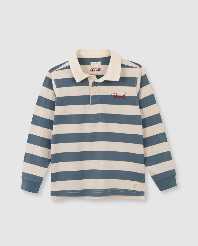 Polo vert avec broderie gar&ccedil;on
