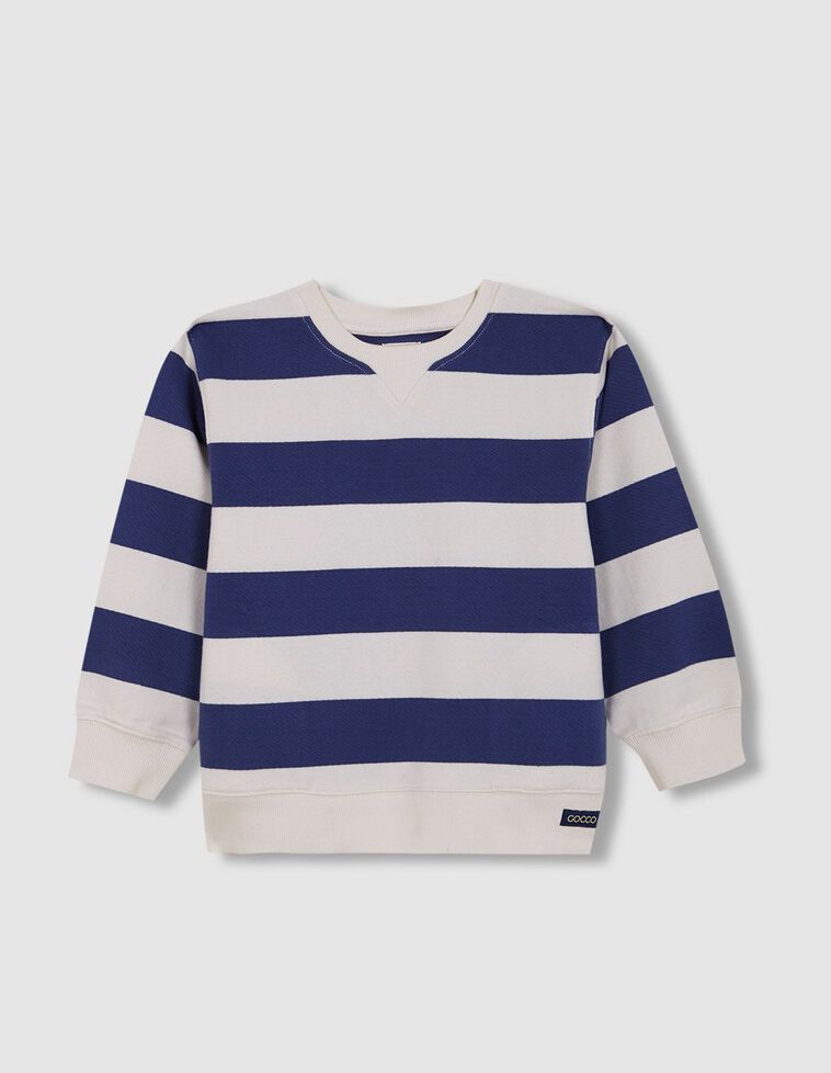 Sweatshirt gestreift in Weiß