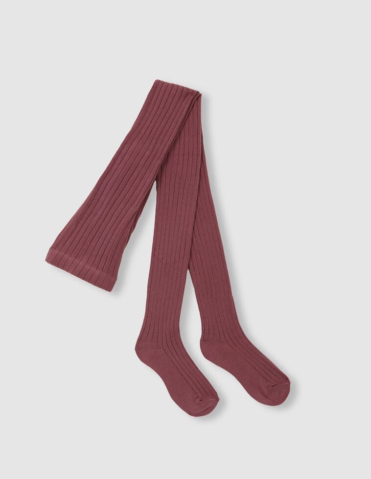 Collants basiques côtelés violets