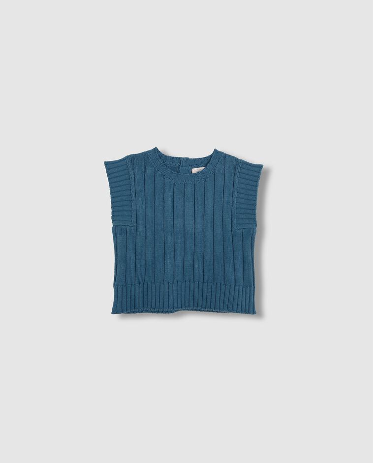 Gilet en maille bleu