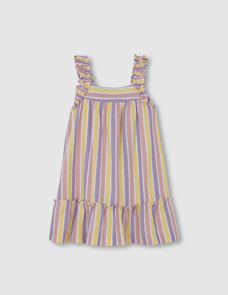 Vestido com padrão de riscas cor de rosa velho