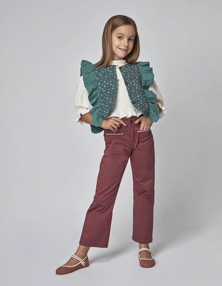 Gilet imprimé combiné vert