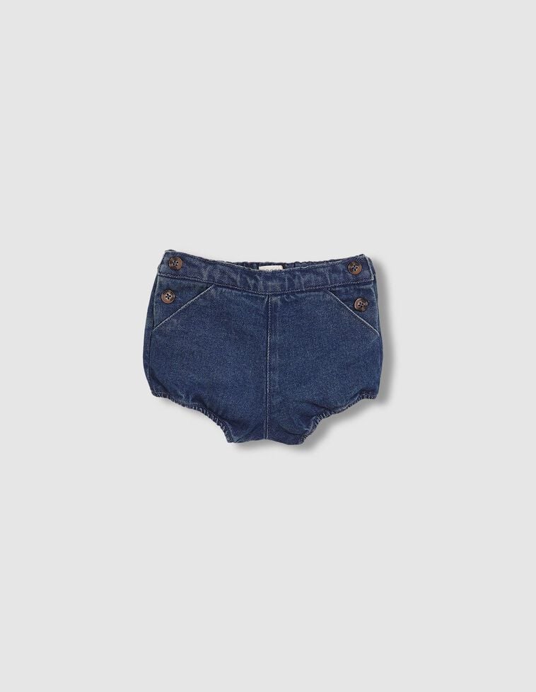 Salopette bouffante en jean bleu clair