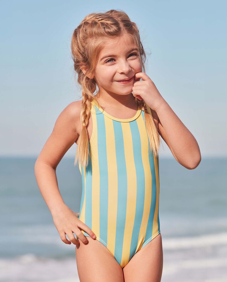 Maillot de bain &agrave; rayures bleu