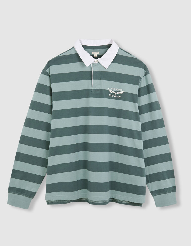 Polo rayé pour papa avec imprimé vert