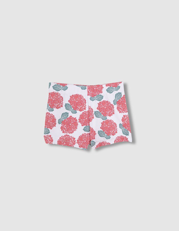 Maillot de bain blanc imprimé hortensia