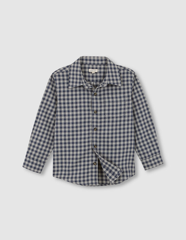 Chemise à carreaux vichy bleue