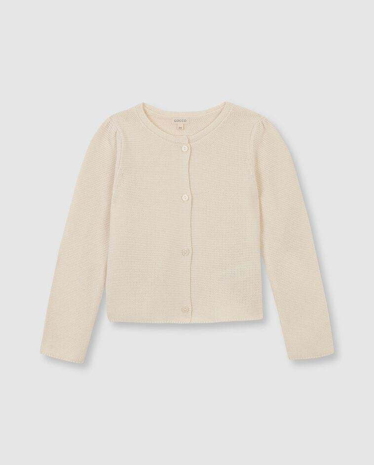 Cardigan en point mousse blanc