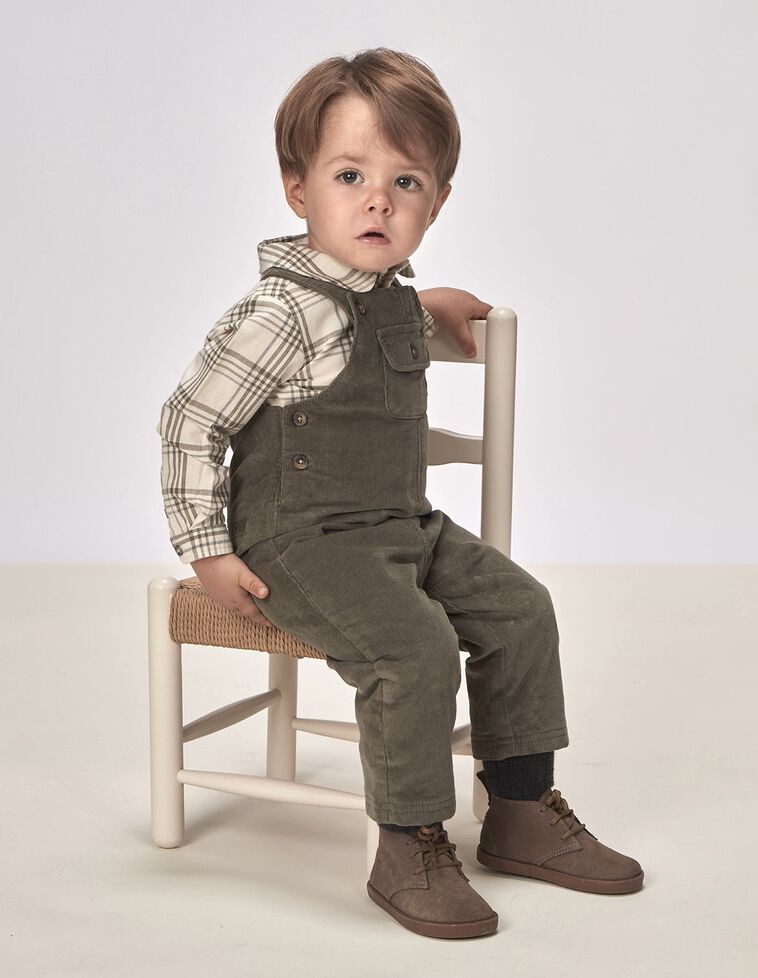 Chemise-Body Carreaux &Eacute;crue