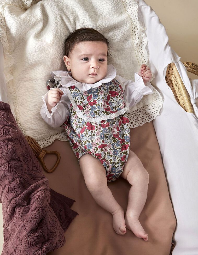 Bavaglino off-white con stampa liberty