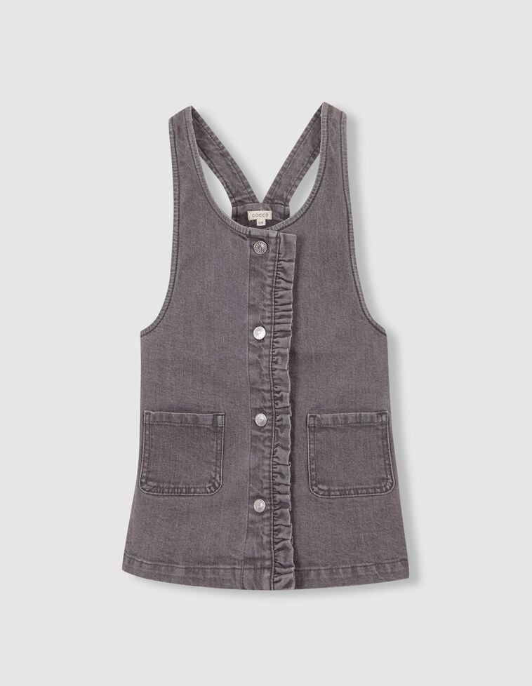 Robe chasuble en jean gris