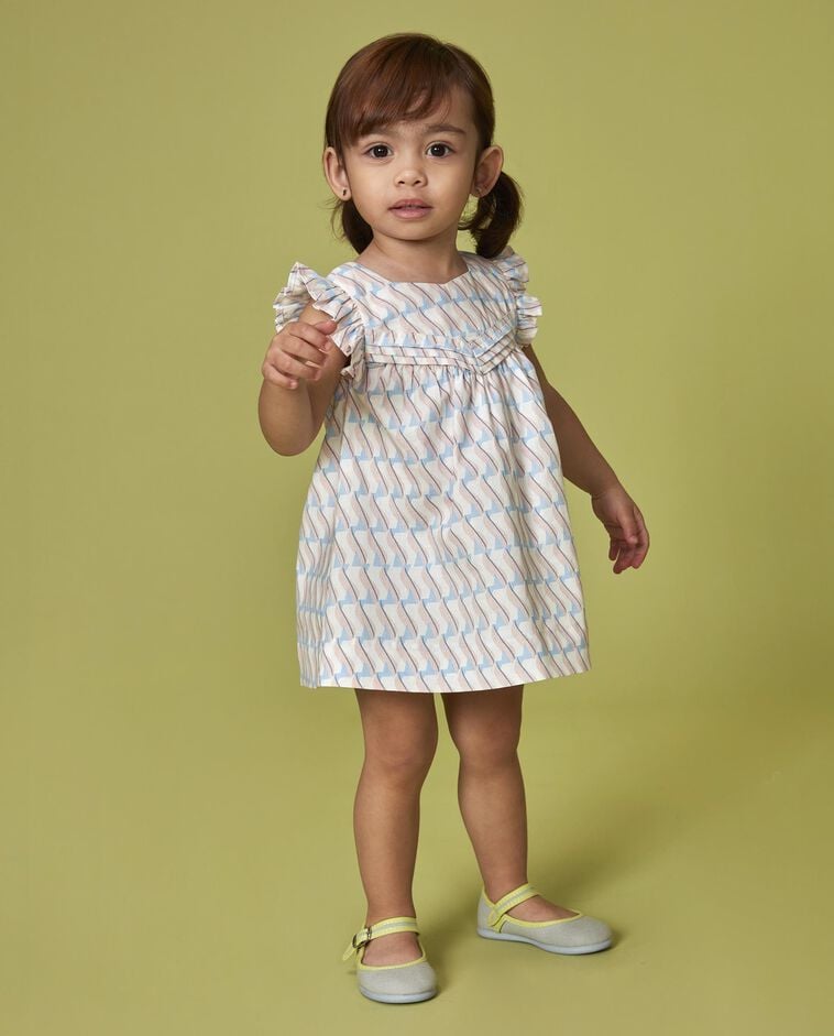 Robe imprim&eacute; g&eacute;om&eacute;trique rose