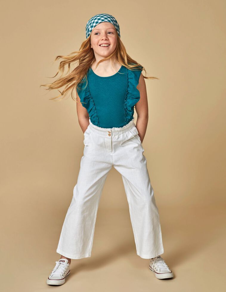 Pantalone lungo color bianco 
