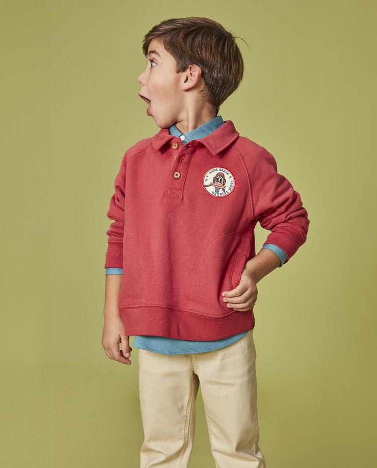 Sweat &agrave; motif Summer corail