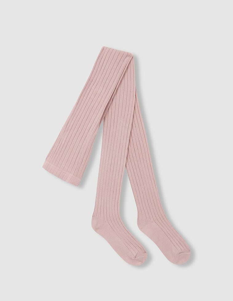 Collants basiques côtelés lilas