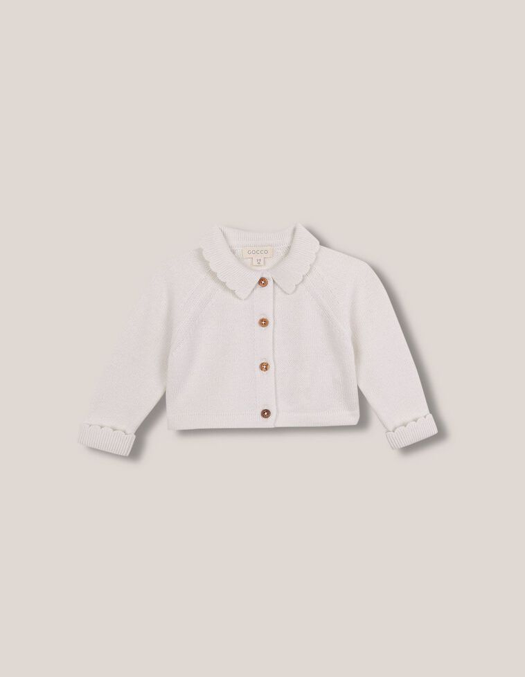 Veste ondulée écru avec laine