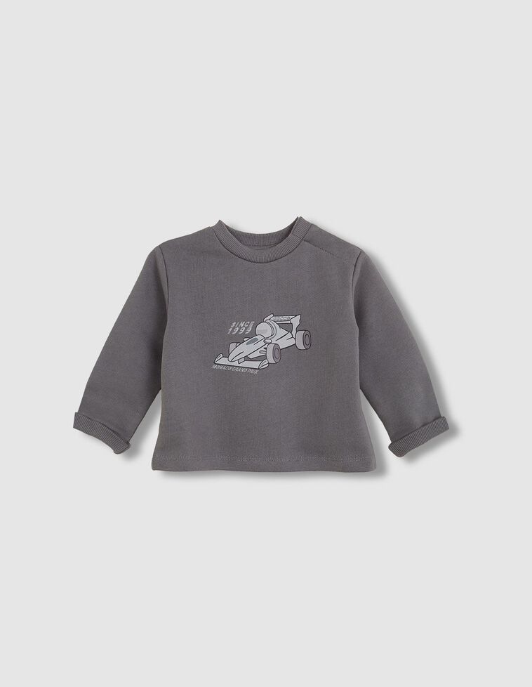 Sweat-shirt imprimé voiture de course vert foncé