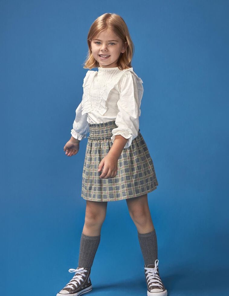 Jupe à carreaux bleu clair Jupe à carreaux bleu clair