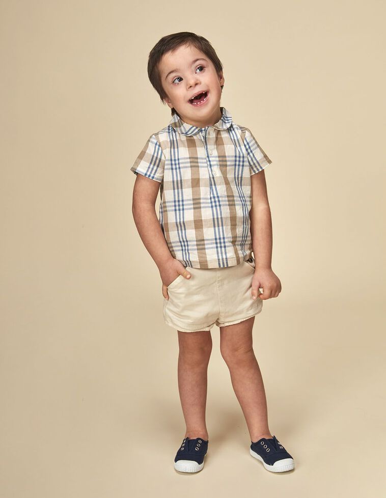 Camisa de xadrez grandes branco