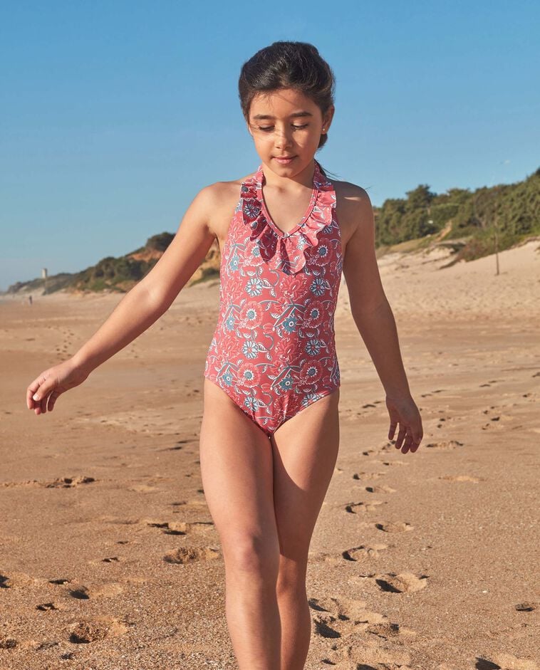 Maillot de bain imprim&eacute; fleurs rose