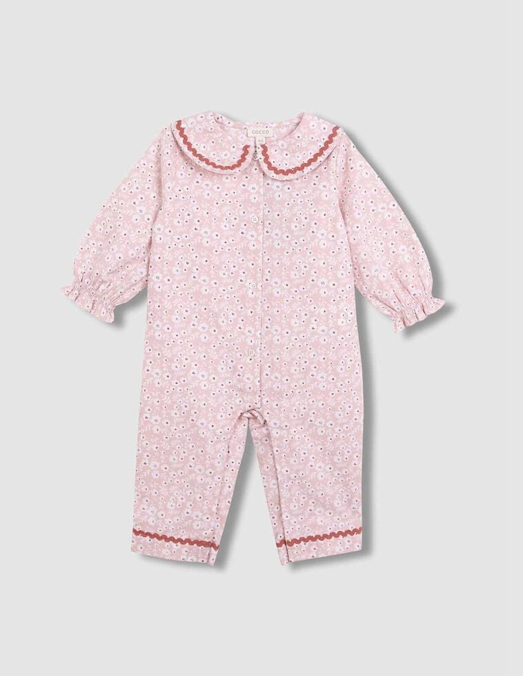 Pyjama imprimé fleurs rose