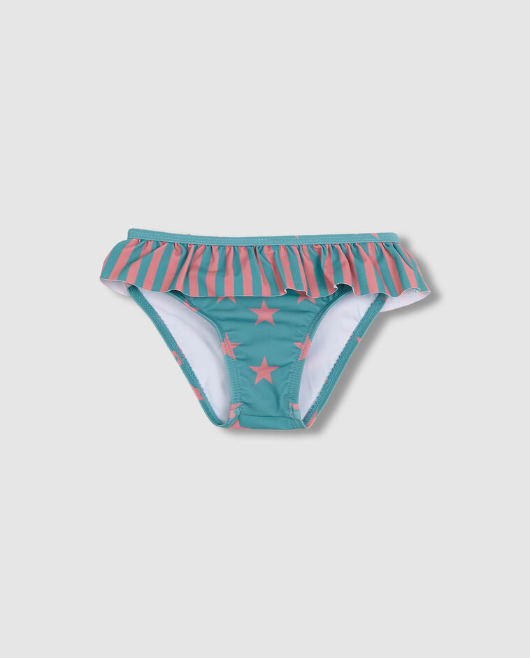 Culotte &agrave; &eacute;toiles bleu-vert