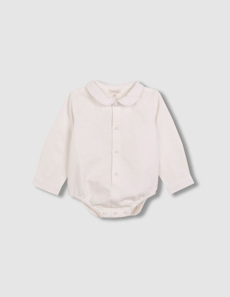 Camicia body con colletto bebé bianca