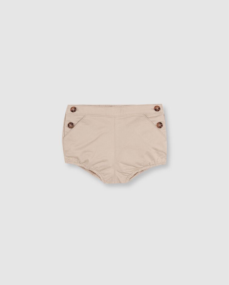 Pantaloncini color pietra in twill 