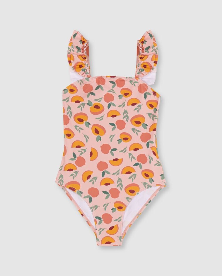 Badehose mit Pfirsich-Motiven in Rosa