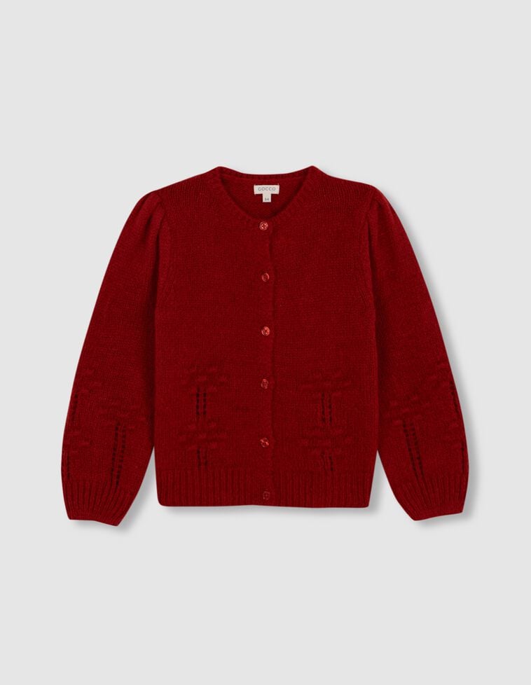 Veste à manches bouffantes et brodée rouge Veste à manches bouffantes et brodée rouge