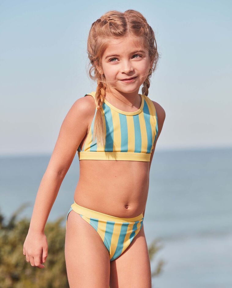 Biquini de riscas azul