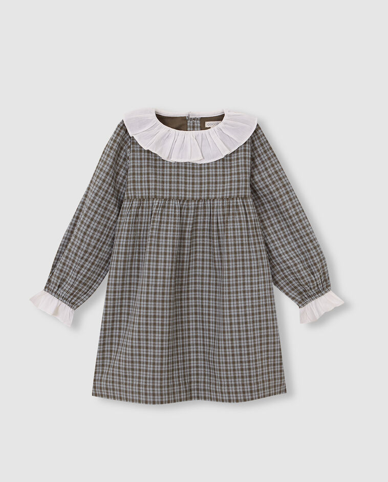 Vestito grigio a quadri bambina