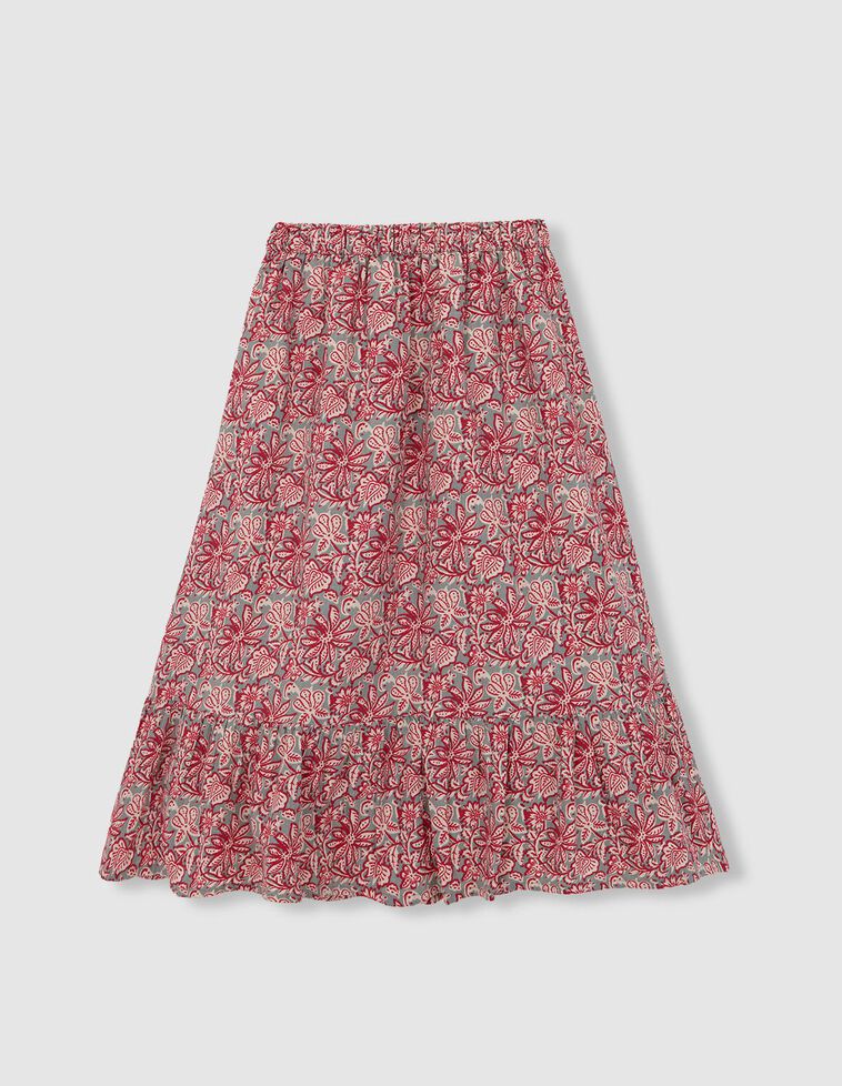 Jupe longue à fleurs vert foncé Jupe longue à fleurs vert foncé