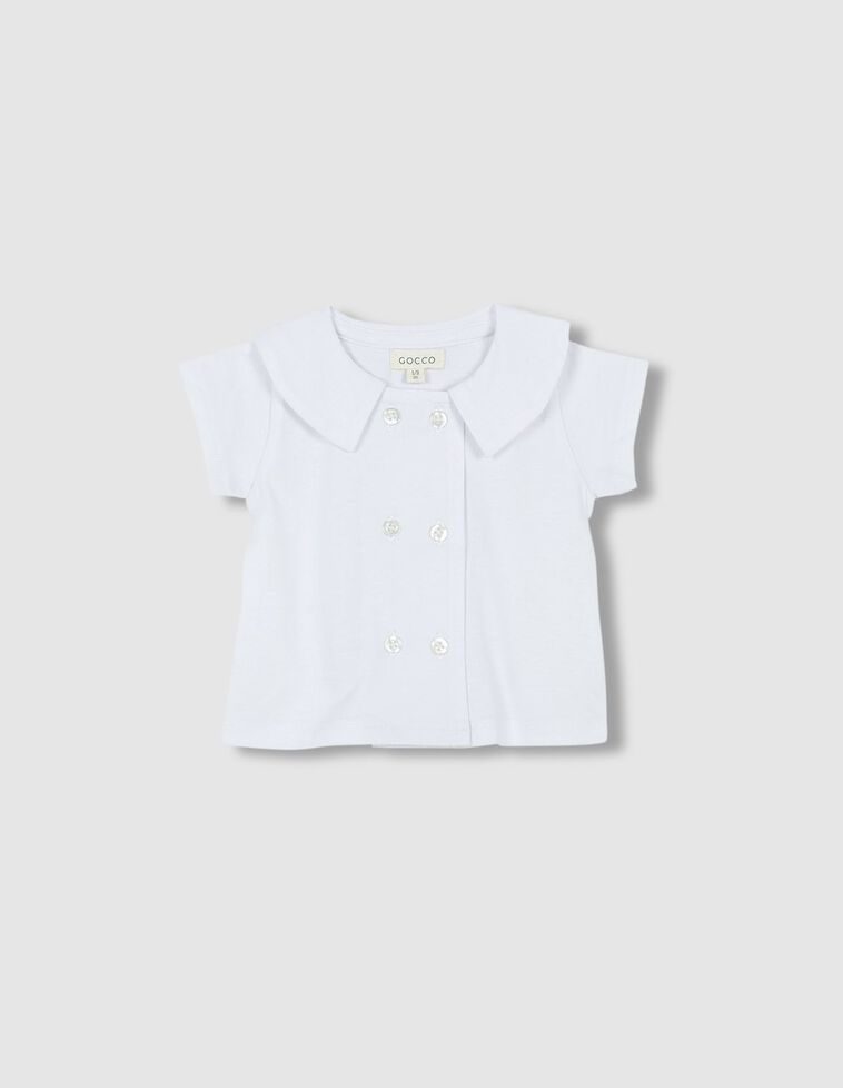 Blusa com gola de marinheiro  branca 