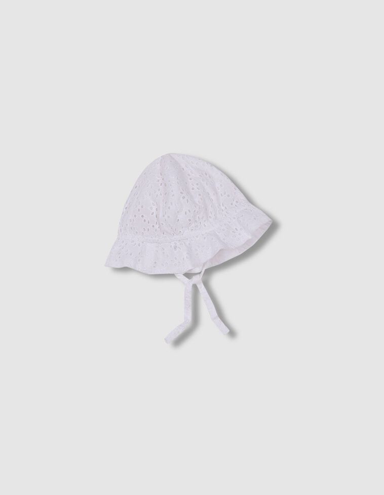 Cappello color bianco in tessuto traforato