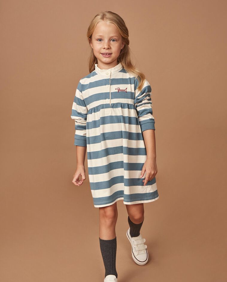 Vestido polo verde com bordados menina