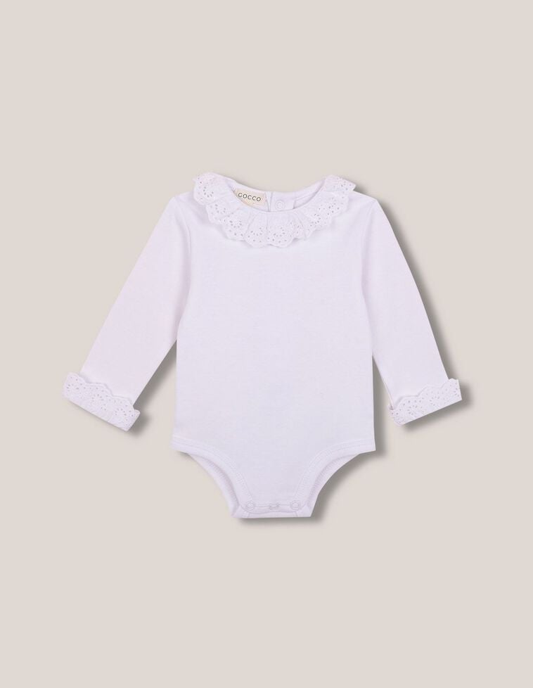 Body manica lunga con colletto gola bianco