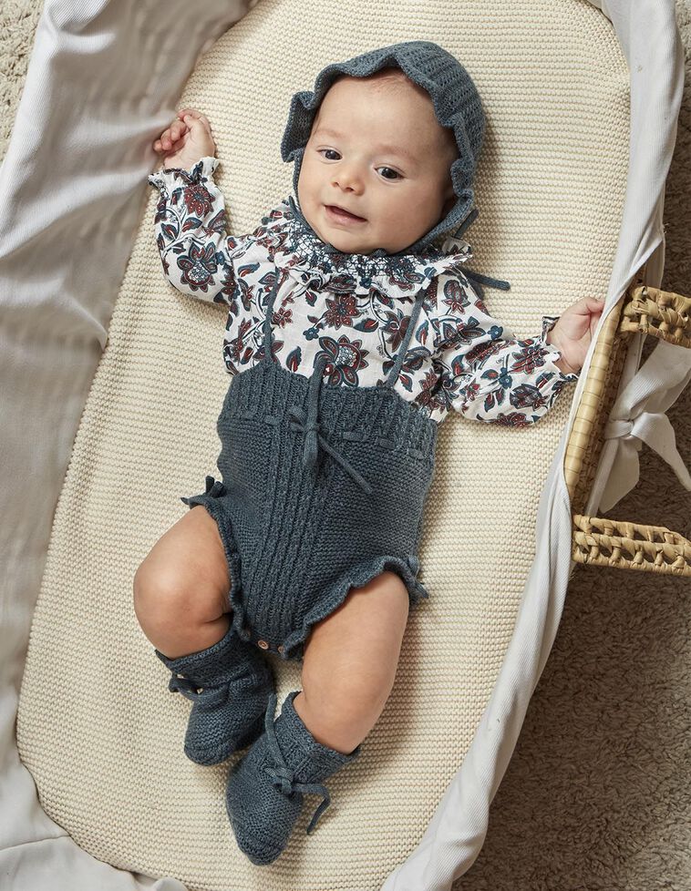 Pantalon bouffant en maille nulle avec laine vert pétrole