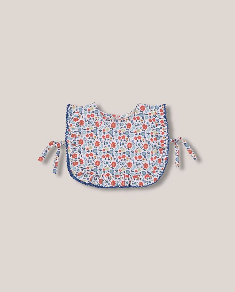 Bavoir avec fleur fluo blanc