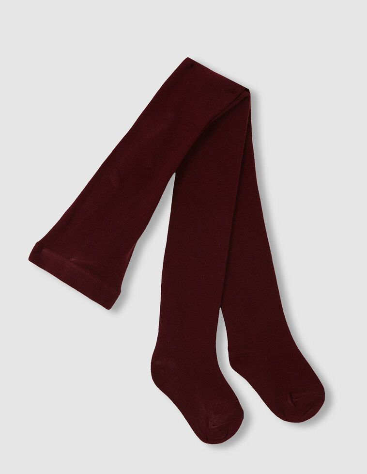 Collants basiques unis grenat