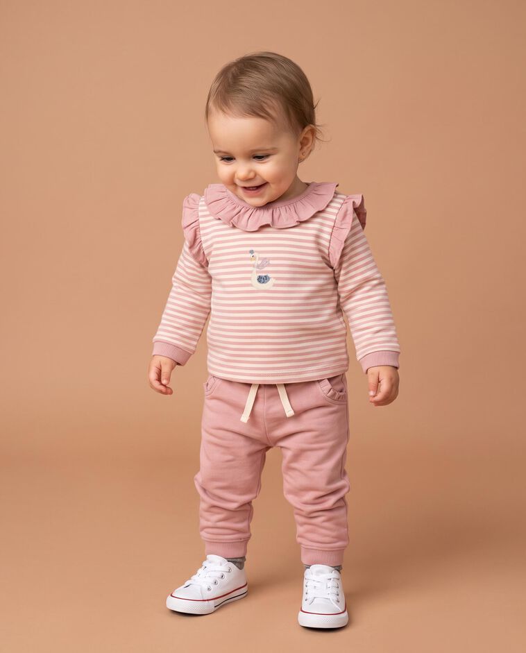 Pantalon de surv&ecirc;tement rose b&eacute;b&eacute;