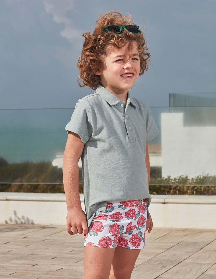 Fato de banho de estampado hortênsia branco