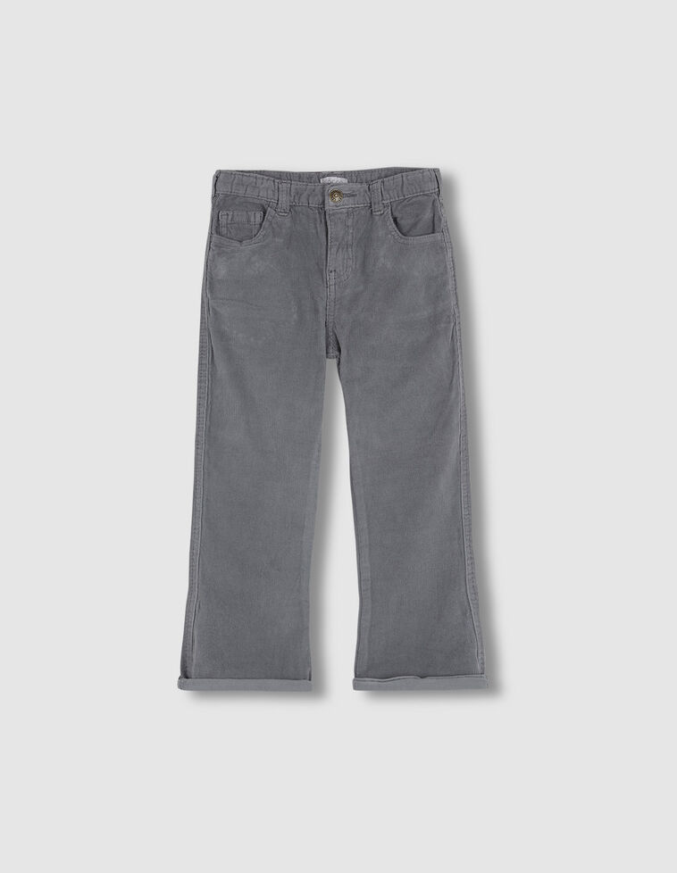 Pantalone svasato in velluto grigio
