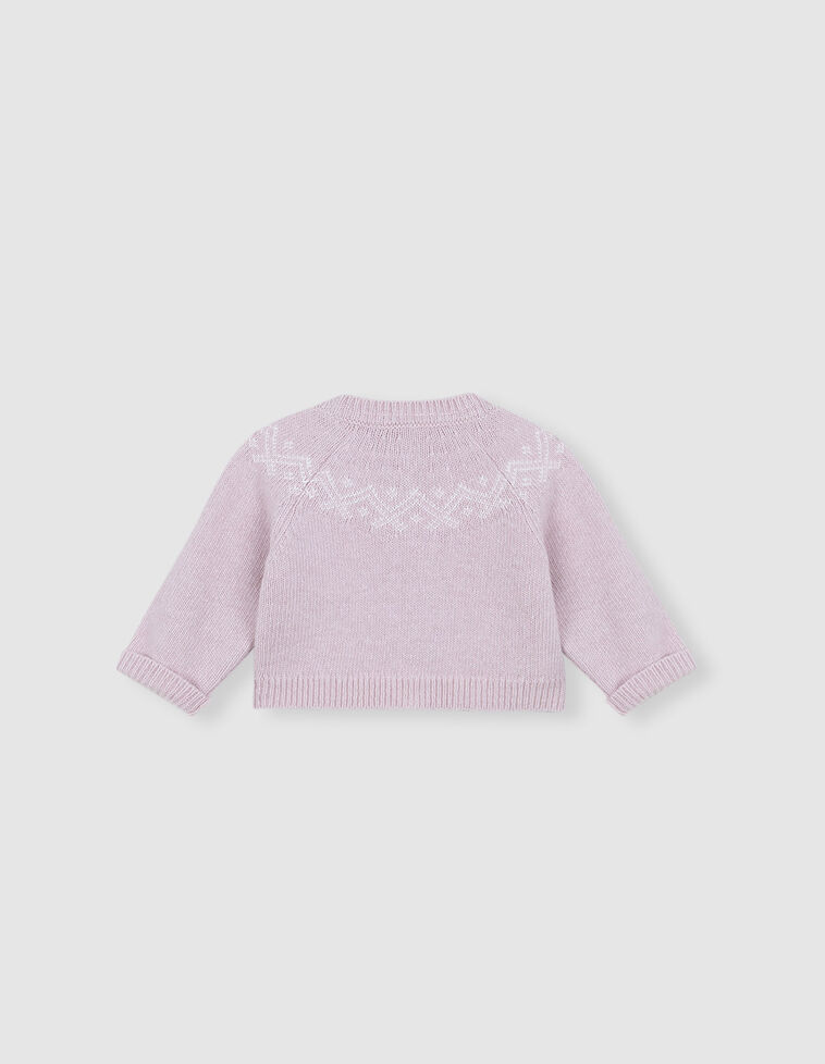 Cardigan à pièce chantournée rose