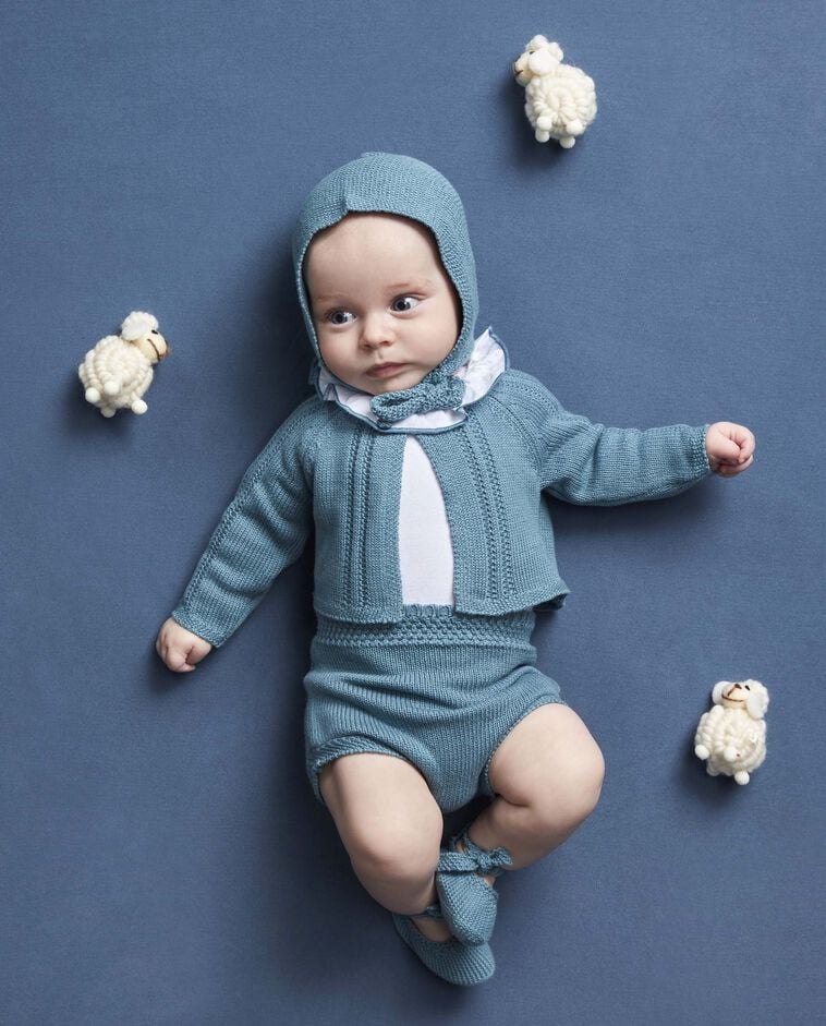 Cardigan en maille bleu