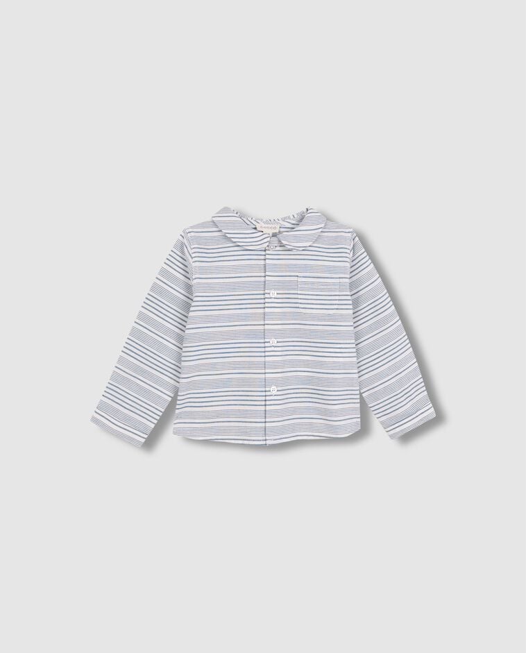 Chemise &agrave; rayures horizontales bleue